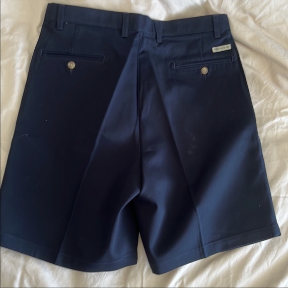 Savane mens navy blue pleated khaki shorts - Picture 2 of 2